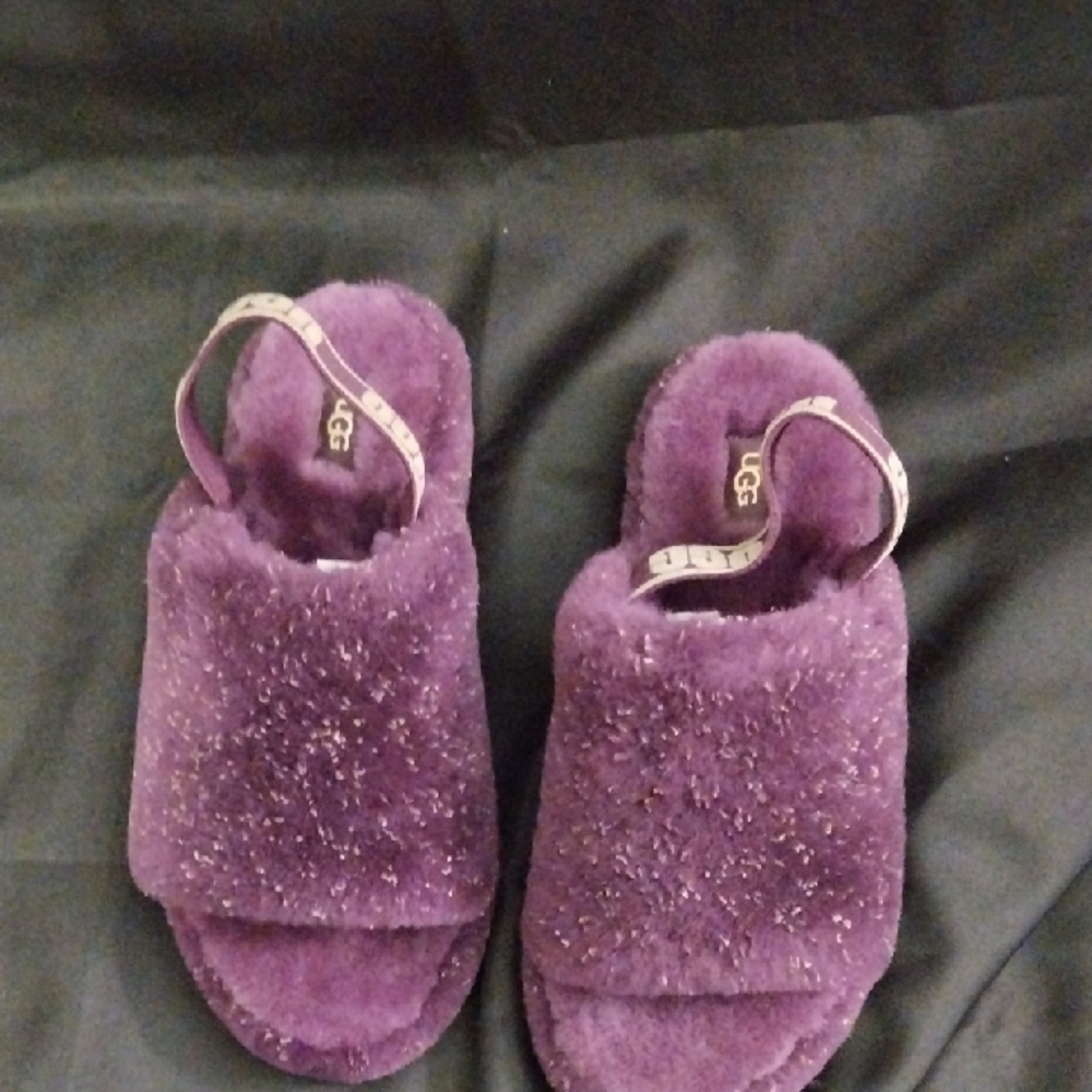 UGG Purple Cozy Slippers with Open Toe